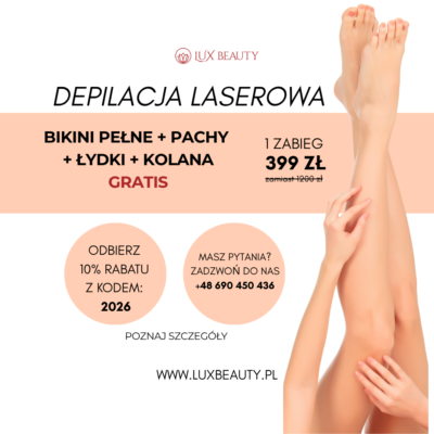 depilacja laserowa łydki bikini kolana promocja warszawa